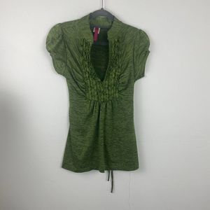 Green baby doll blouse